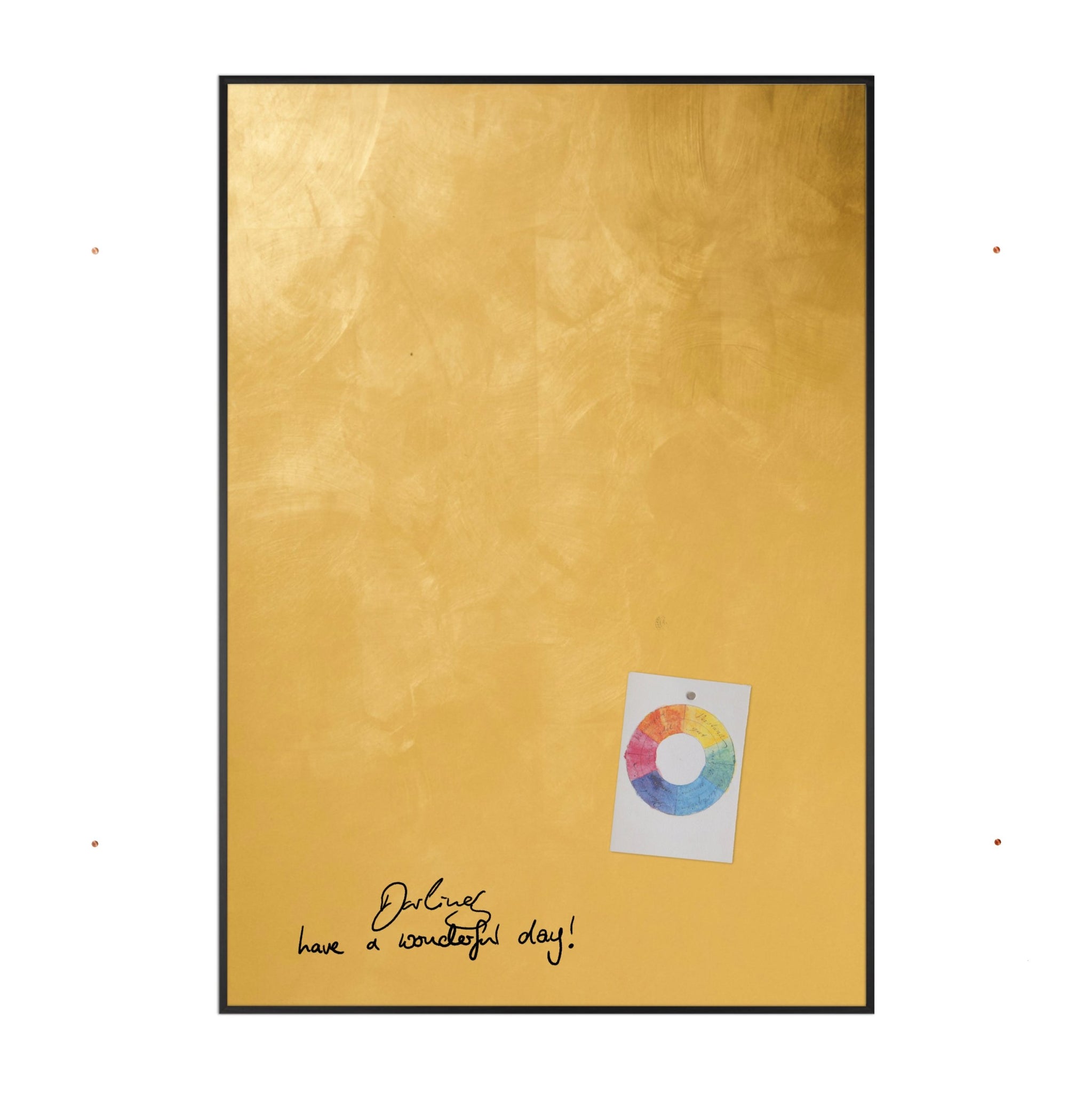 Gold/Copper/Silver Magnet Board in a  Black Frame