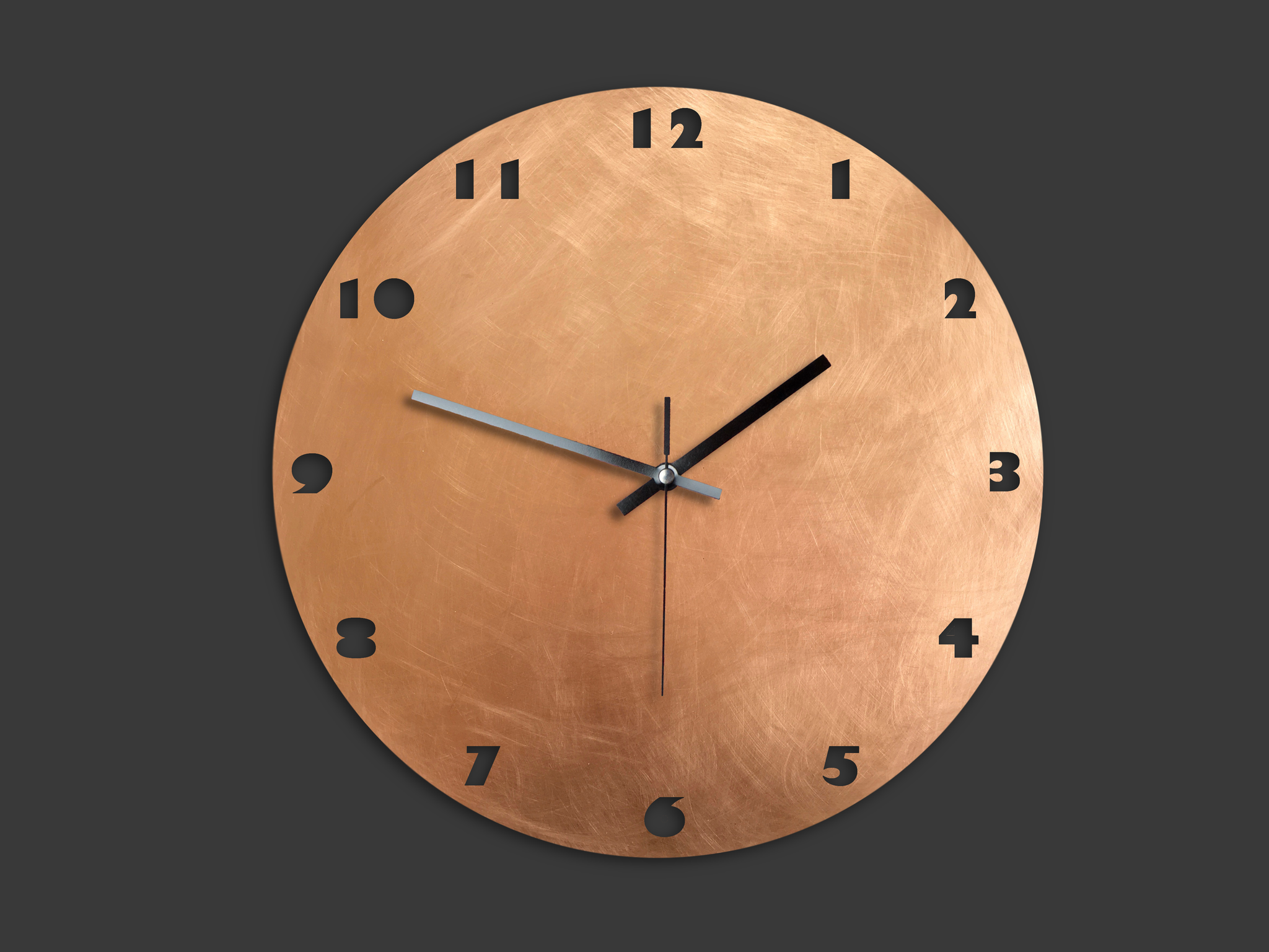 Copper NUMBERS Wall Clock - Various Sizes