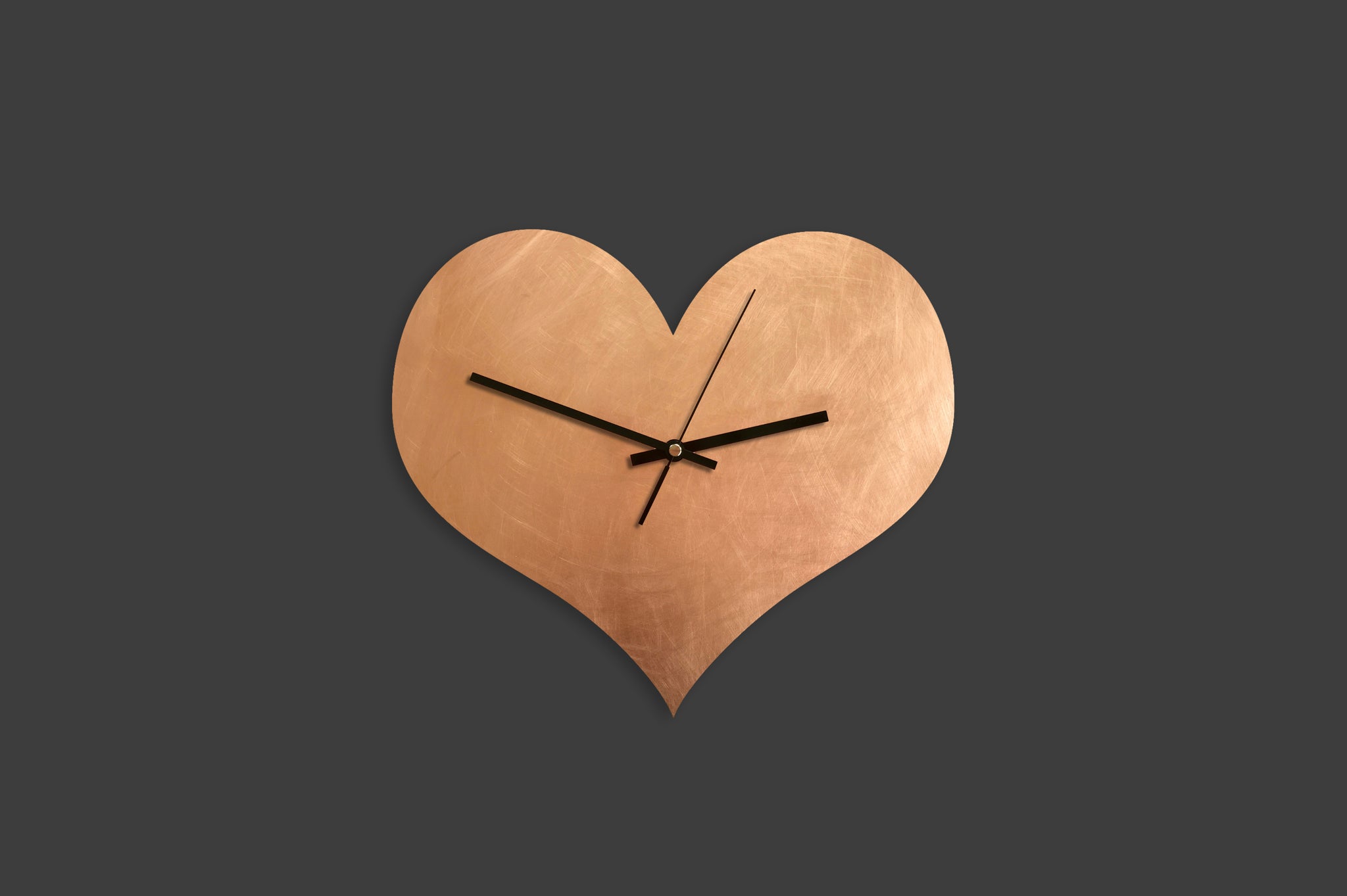 Copper HEART Wall Clock - Various Sizes