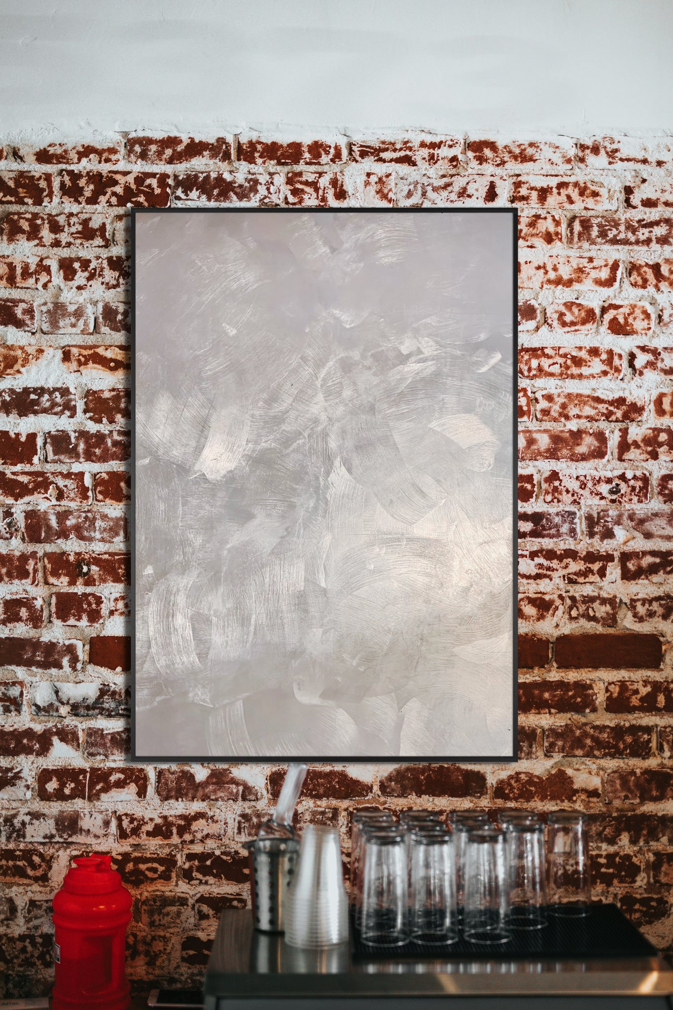 Silver Magnet Board in a  Black Frame