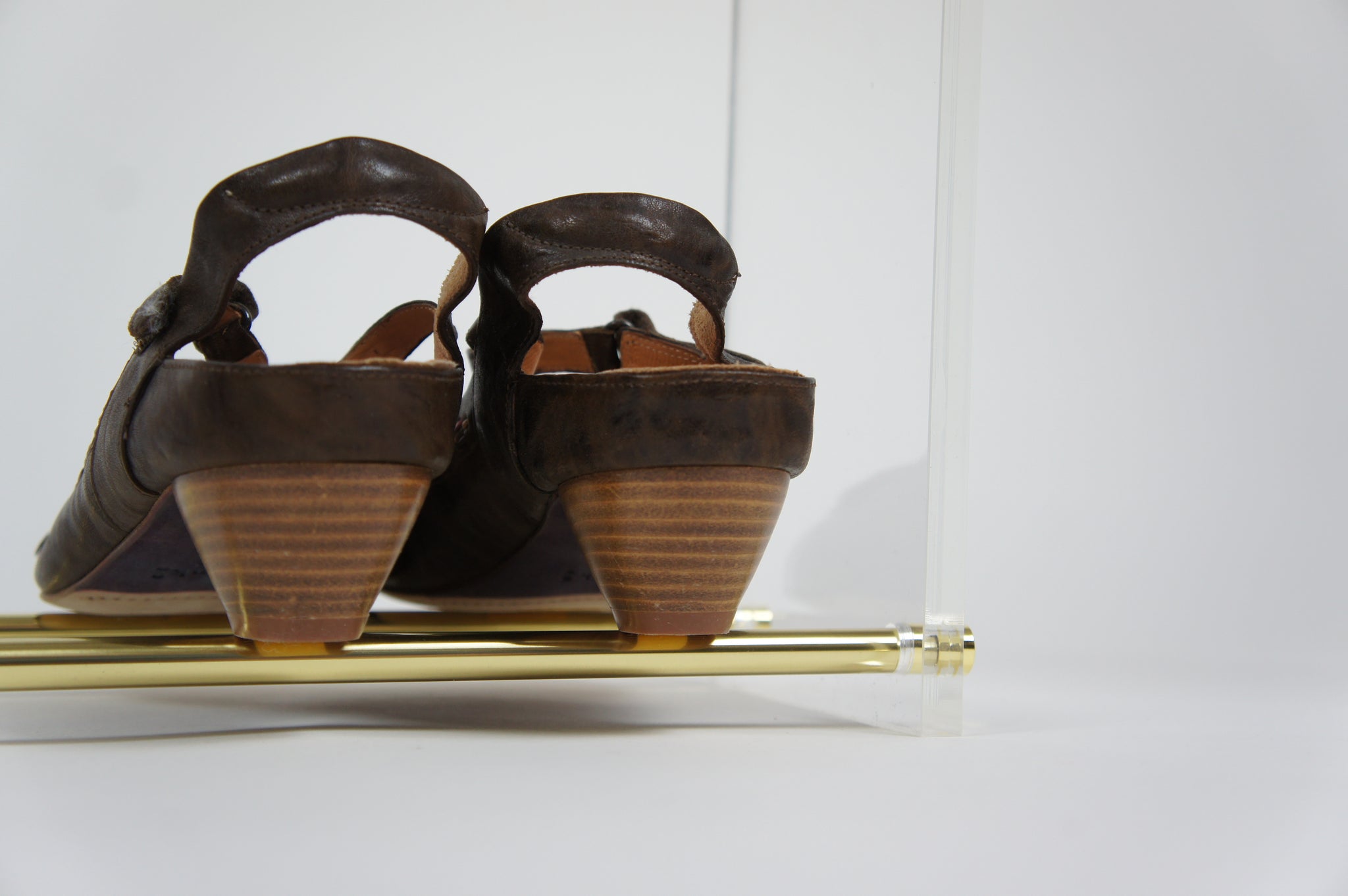 Brass & Glass Shoe Rack