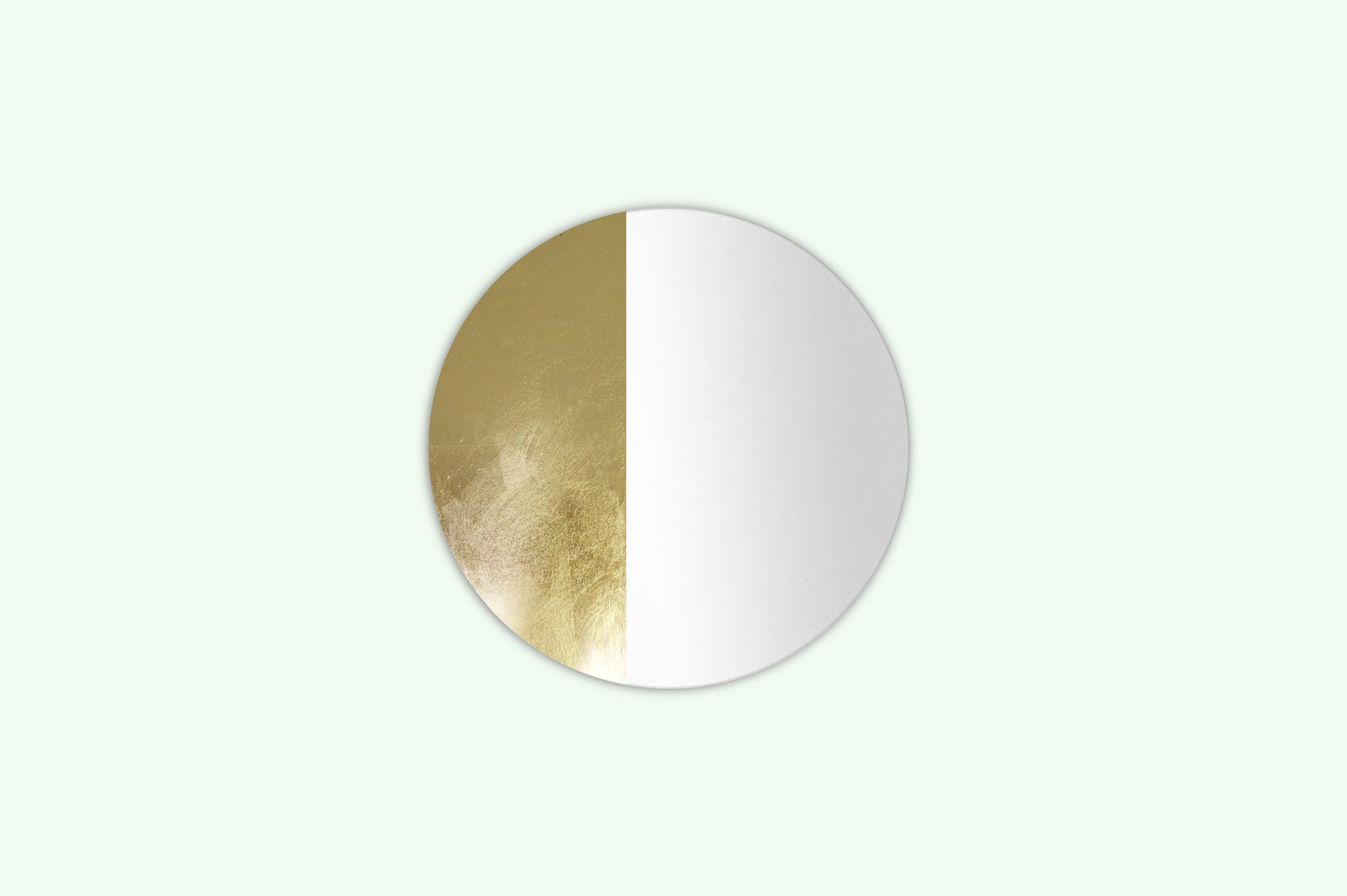 gold spiegel copper wall mirror round sphere rund Blattmetall blattgold Wandspiegel handmade unique Unikat 