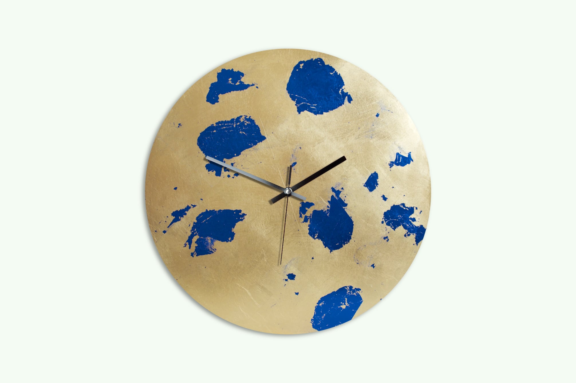 Gold and Blue Large - Wanduhr - Einzelstück